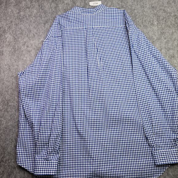 Ralph Lauren Shirt Men 3XB Flesh Pony Plaid Gingham White Blue Long Sleeve - Picture 4 of 7